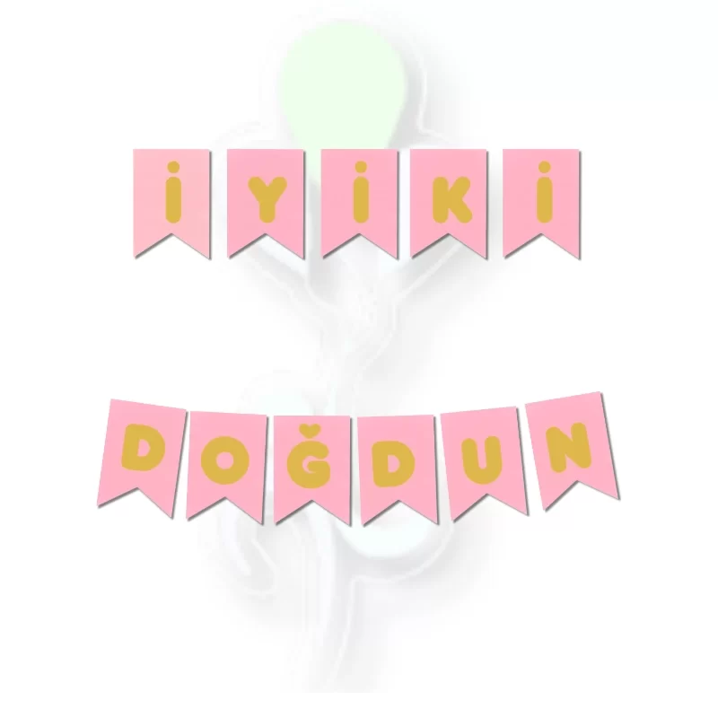 Banner Pembe-Altın İyi Ki Doğdun
