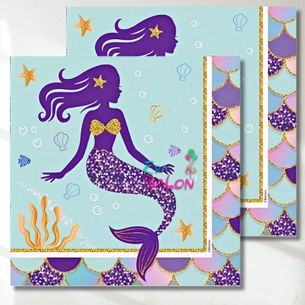 Peçete Pırıltılı Deniz Kızı 16'lı