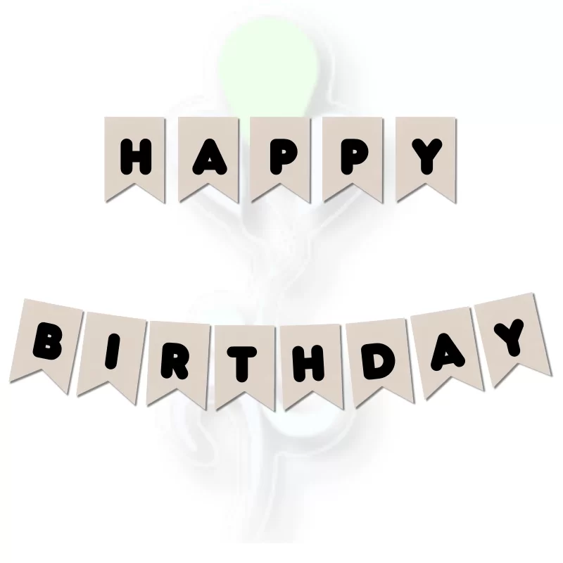 Banner Era Deniz Kumu-Siyah Happy Bırthday