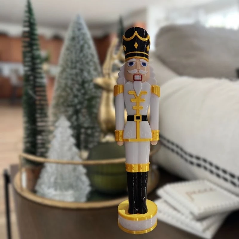 Kurşun Asker Fındıkkıran 38 cm Yılbaşı Süsü Beyaz