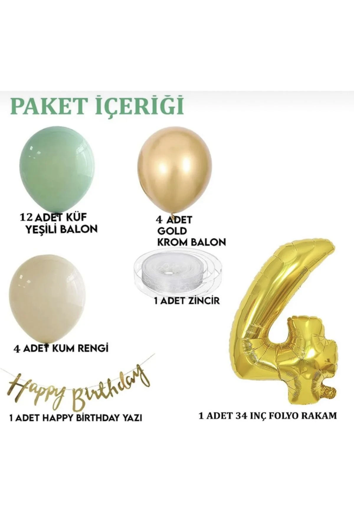 1 yaş küf yeşili denizkumu krom gold balonseti