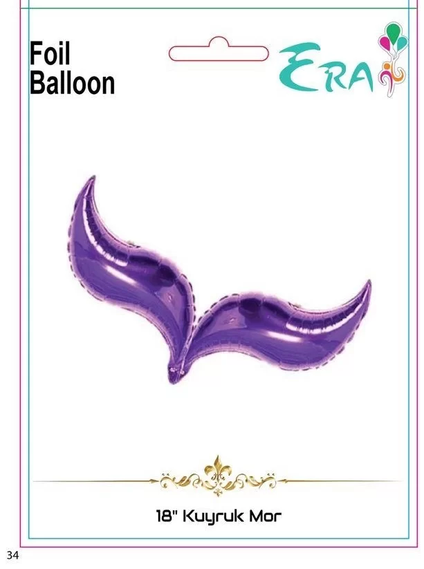 Folyo Balon Era Çin 18" Kuyruk Mor