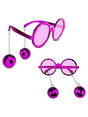 Gözlük Disko Topu Pembe