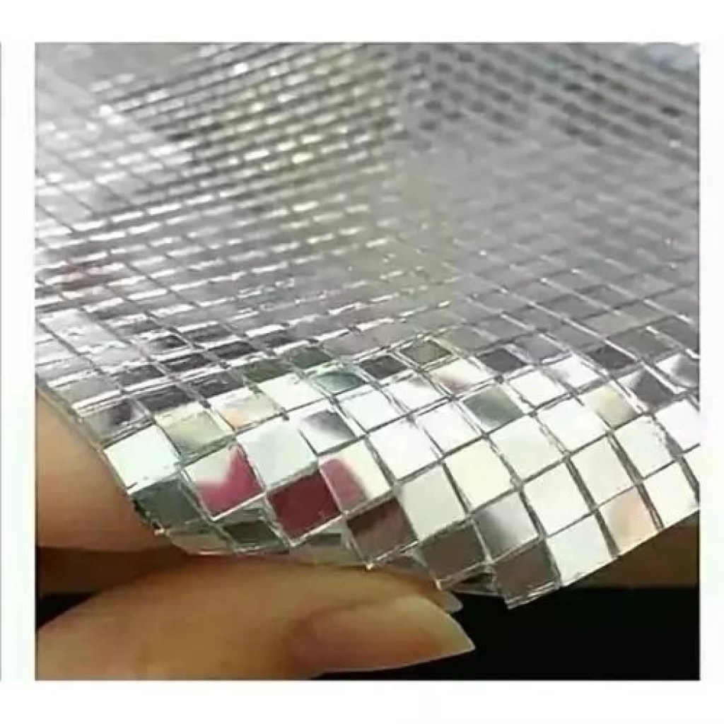 Kendinden Yapışkanlı 15*15 cm aynalı mozaik plaka Gümüş