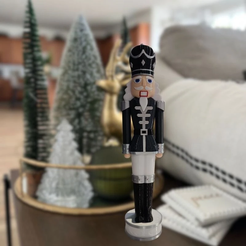 Kurşun Asker Fındıkkıran 38 cm Yılbaşı süsü Antresit  Gri renk