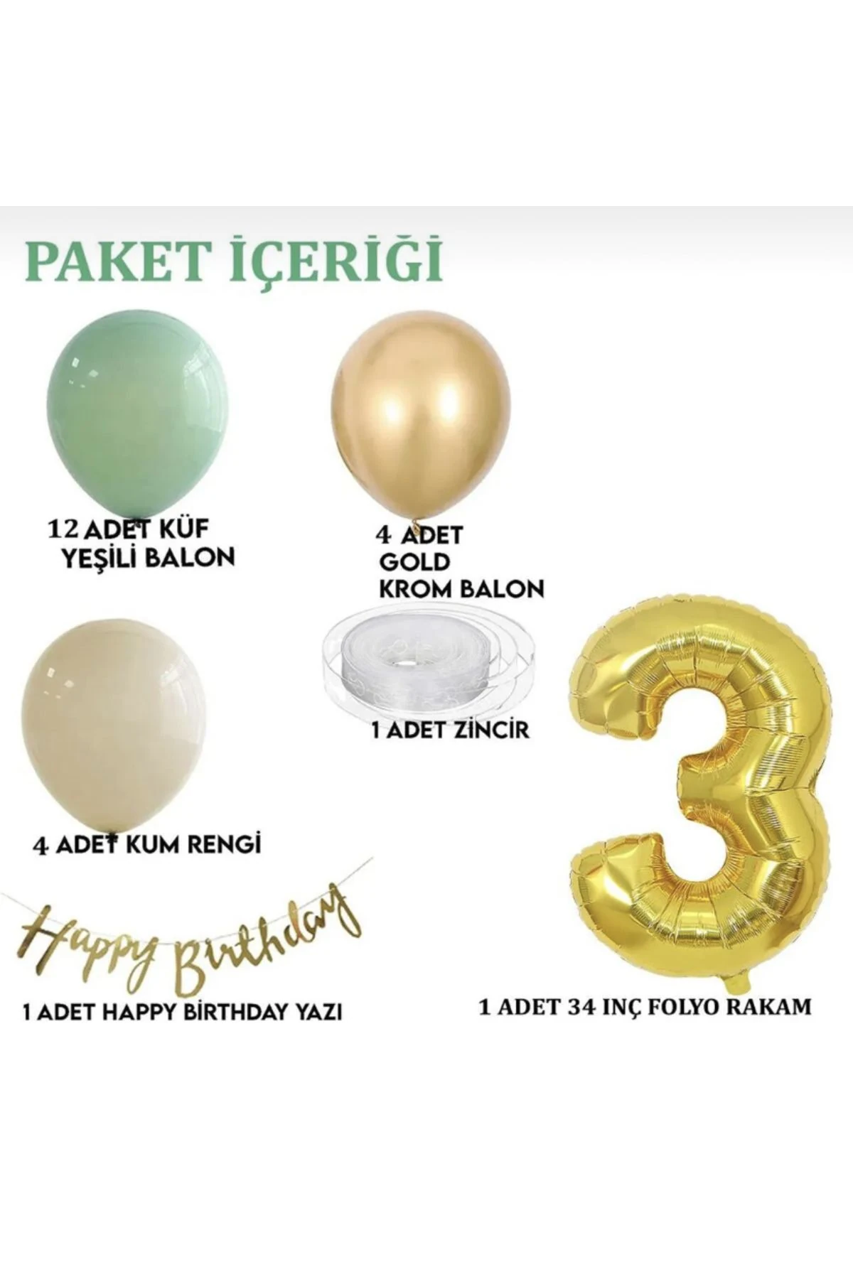 1 yaş küf yeşili denizkumu krom gold balonseti