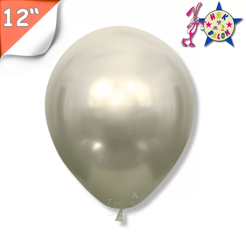 Krom 12" Balon Hbk Beyaz Altın