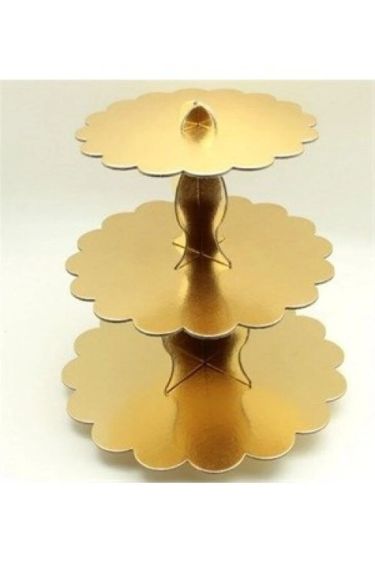 Gold Renk Karton Kek Standı