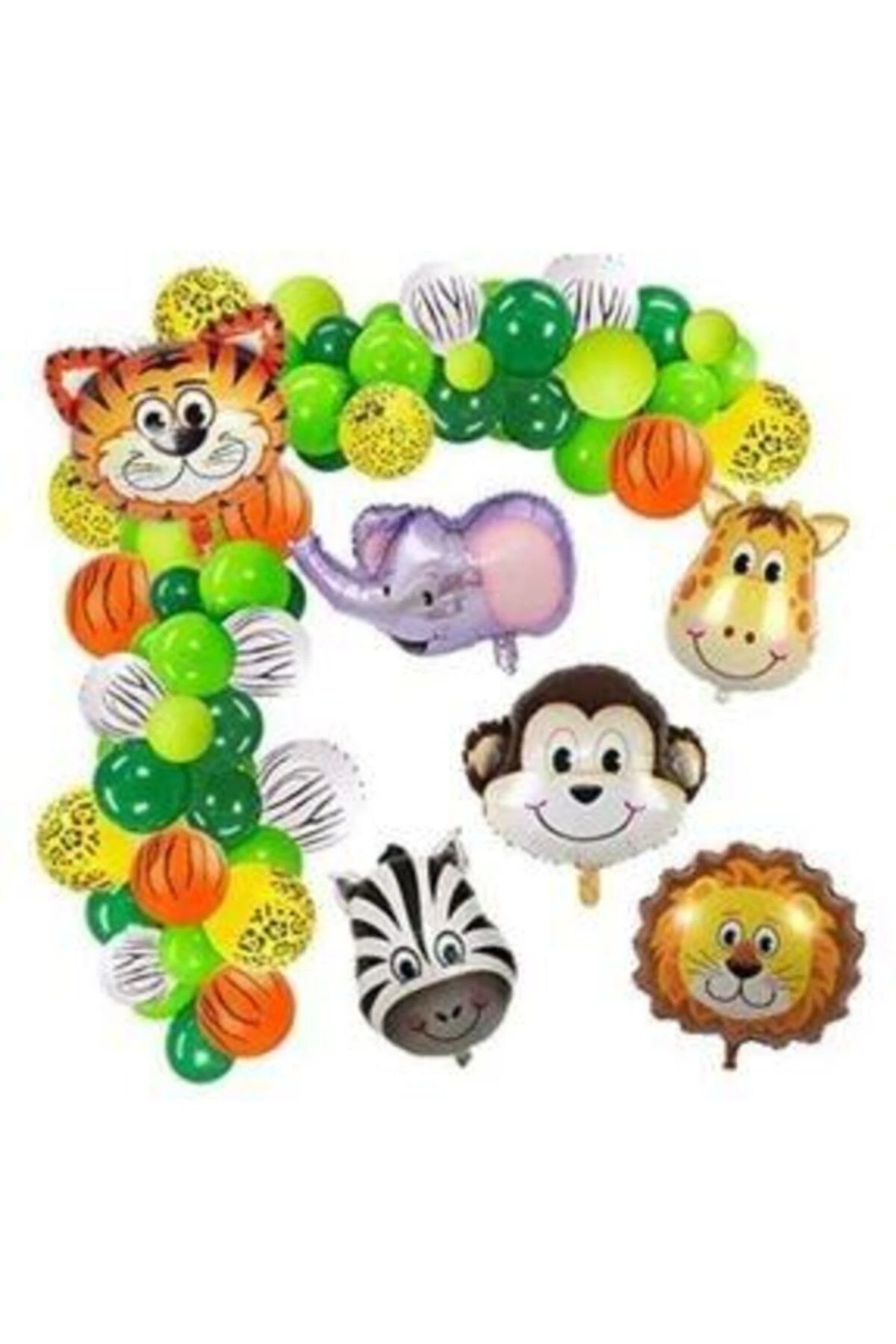 100 Adet Balon 5 Adet Safari Folyo Balon Ve Balon Zinciri Safari Balon S