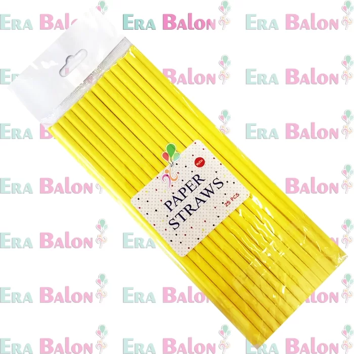 Kağıt Pipet Sarı 24'lü