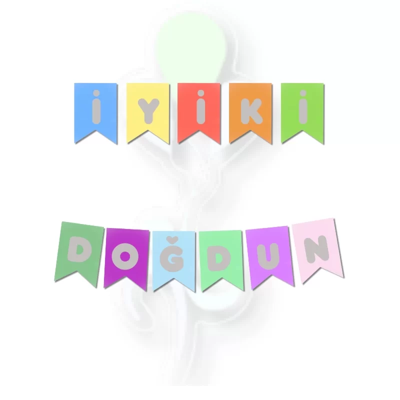 Banner İyi Ki Doğdun Renkli-Gümüş