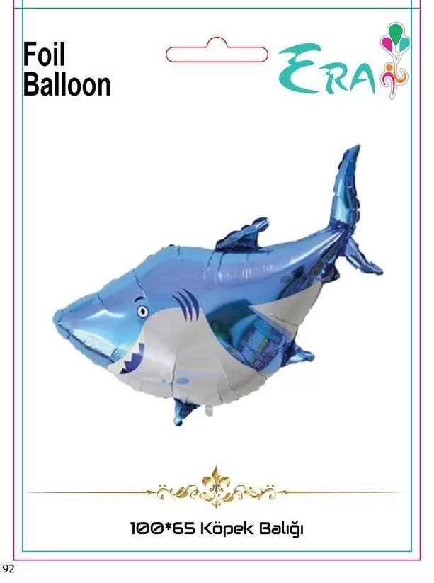 Folyo Balon Era Çin 100*65 Cm Köpek Balığı