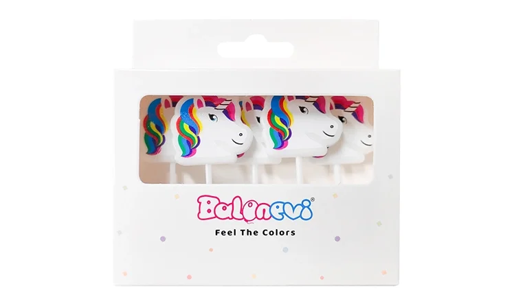 Balonevi UNICORN ŞEKİLLİ MUM 5'Lİ