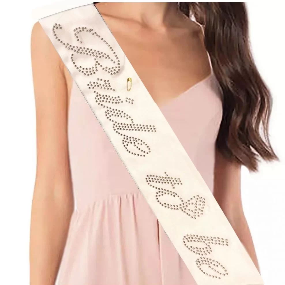 Kuşak Taşlı Brıde To Be Beyaz-Gümüş