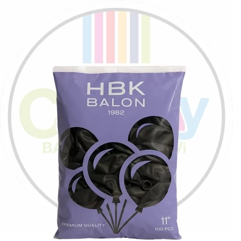 HBK PASTEL 11" SİYAH BALON 100 ADET