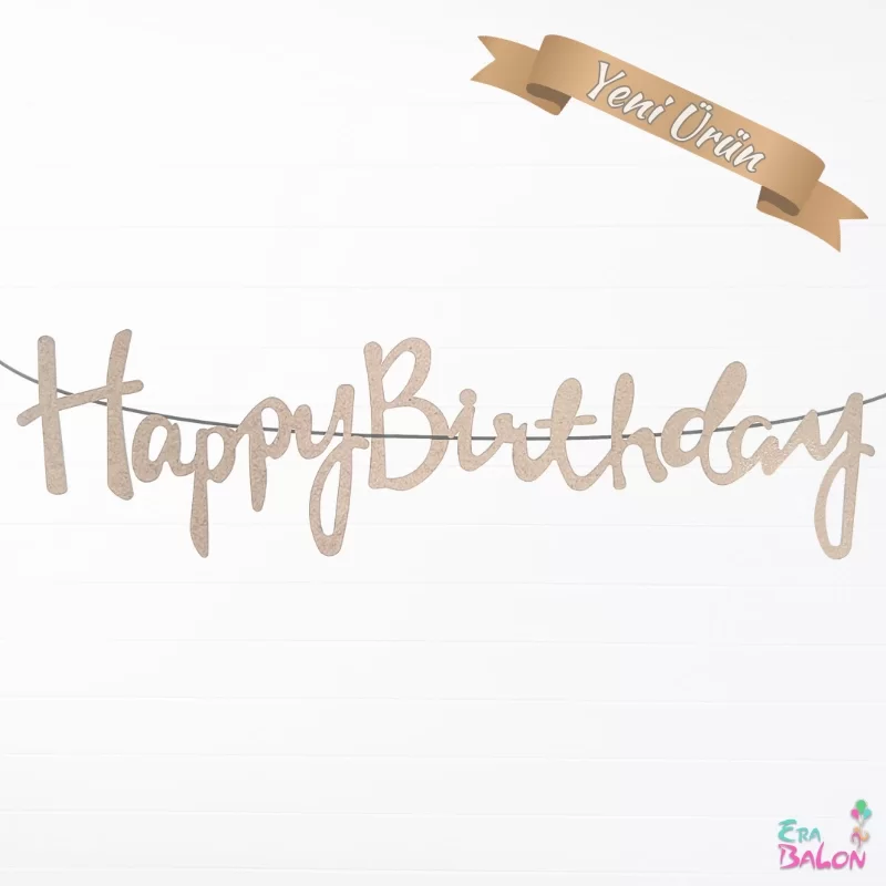 Banner Era Kaligrafi Happy Bırthday Kraft