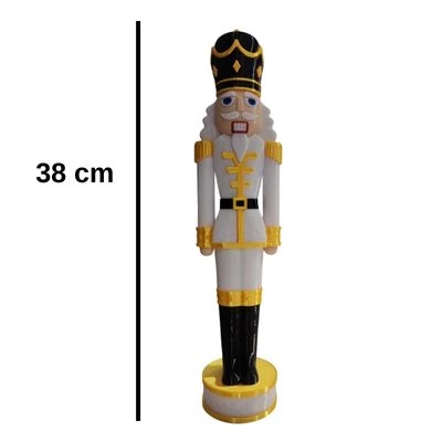 Kurşun Asker Fındıkkıran 38 cm Yılbaşı Süsü Beyaz