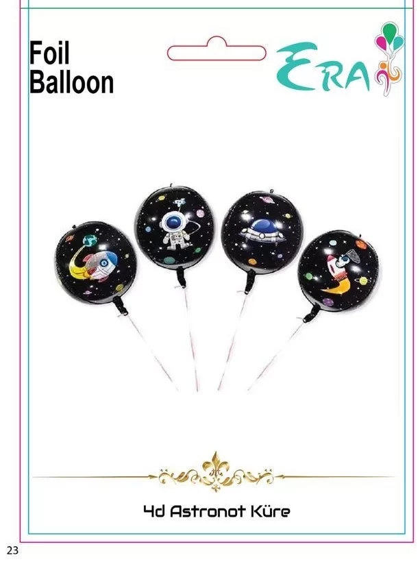 Folyo Balon Era Çin 18" Astronot Küre 4D