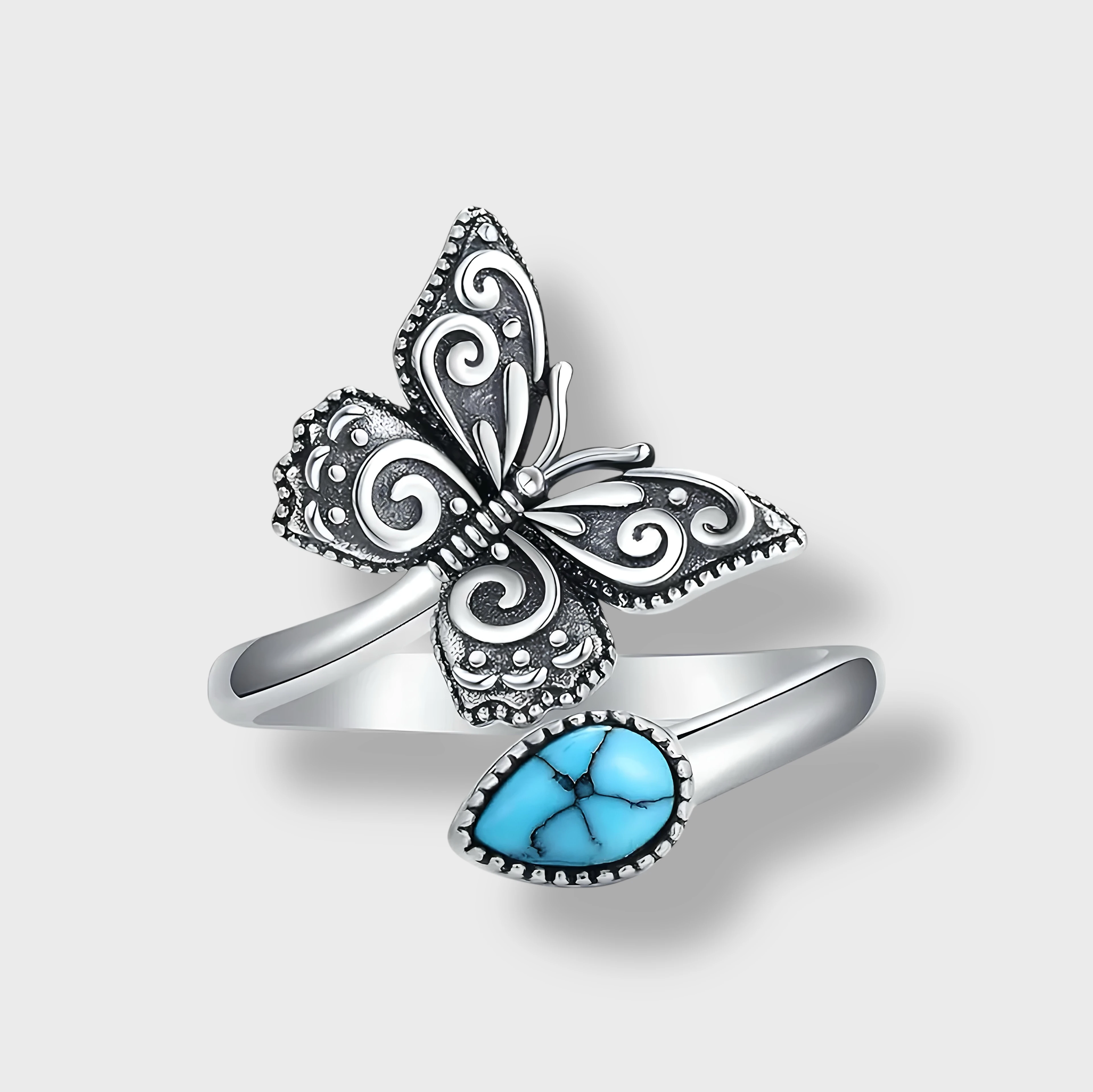 Turkuaz Kelebek Yüzük