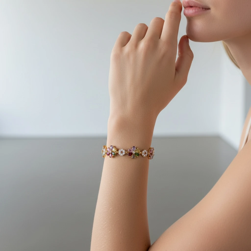 Renkli Çiçekler Bileklik