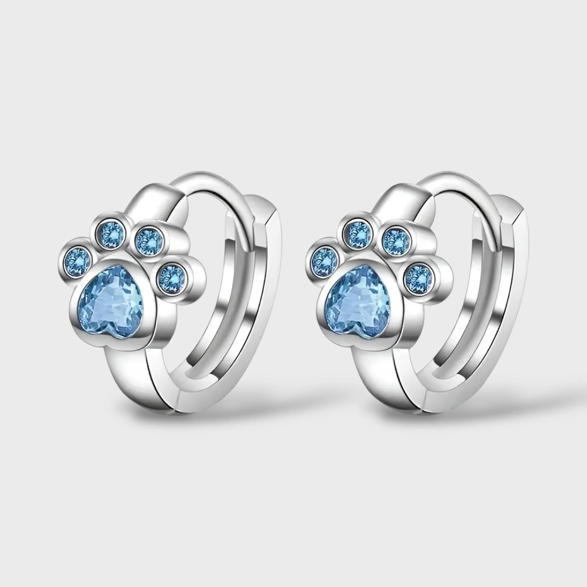 Mavi Pati Halka Küpe