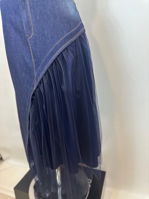 denim lacivert tütü etek