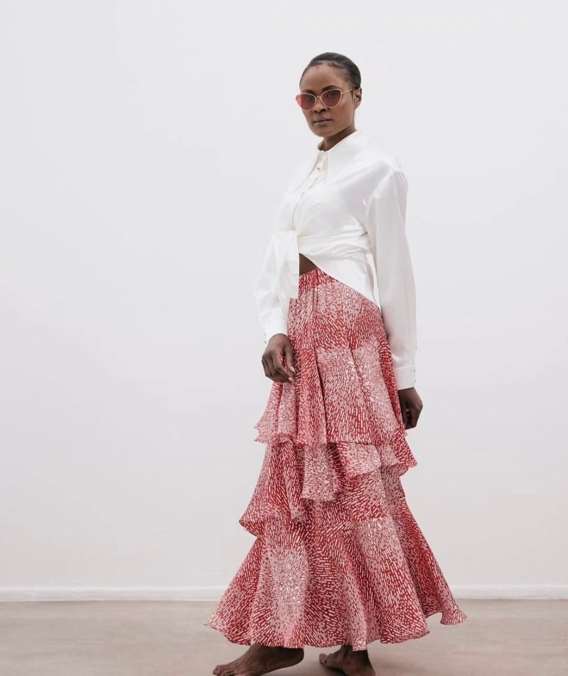 SATEN İPEK FIRFIRLI ETEK