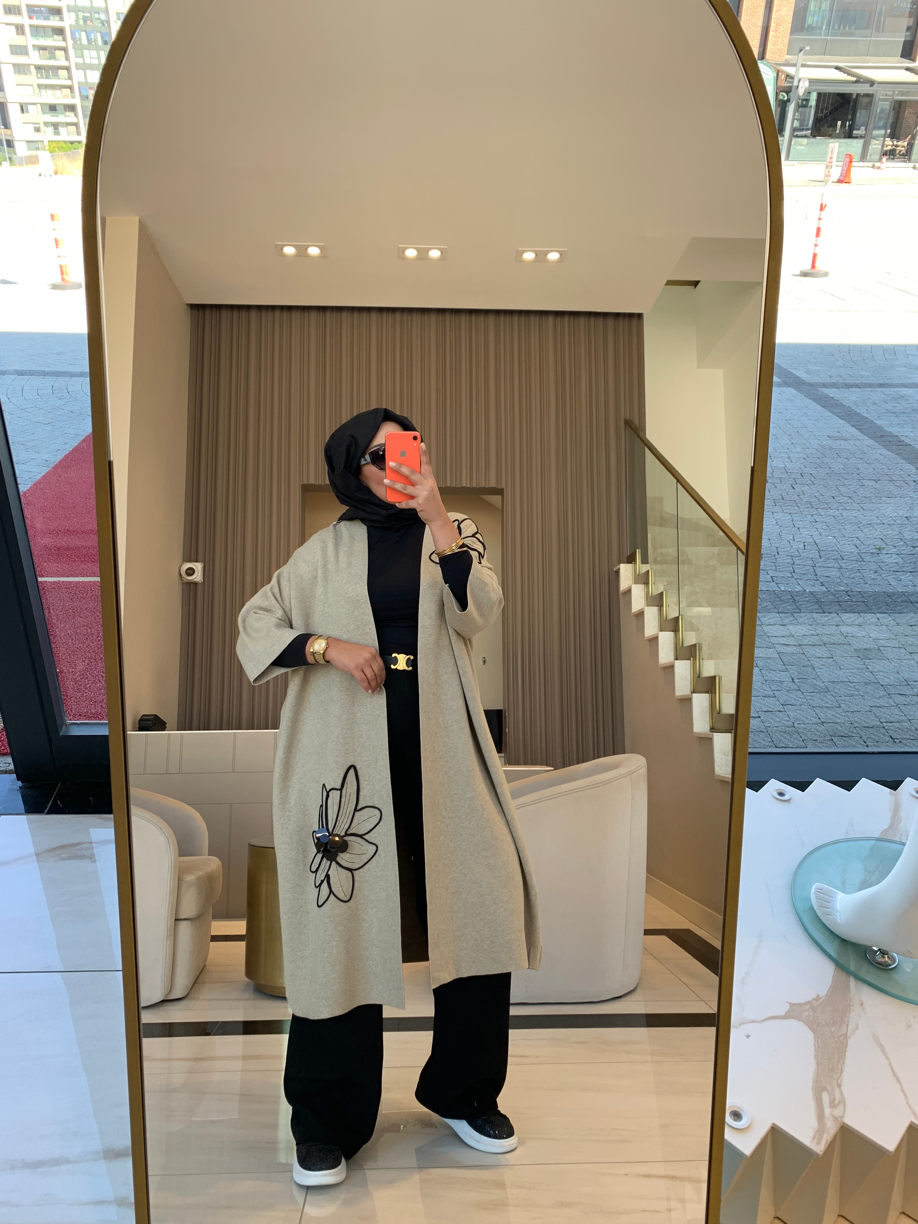 İTHAL ÇİÇEK DESENLİ ANGORA HIRKA