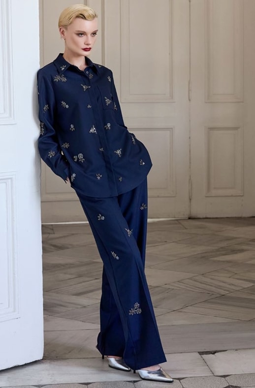 LACİVERT TAŞLI PANTOLON