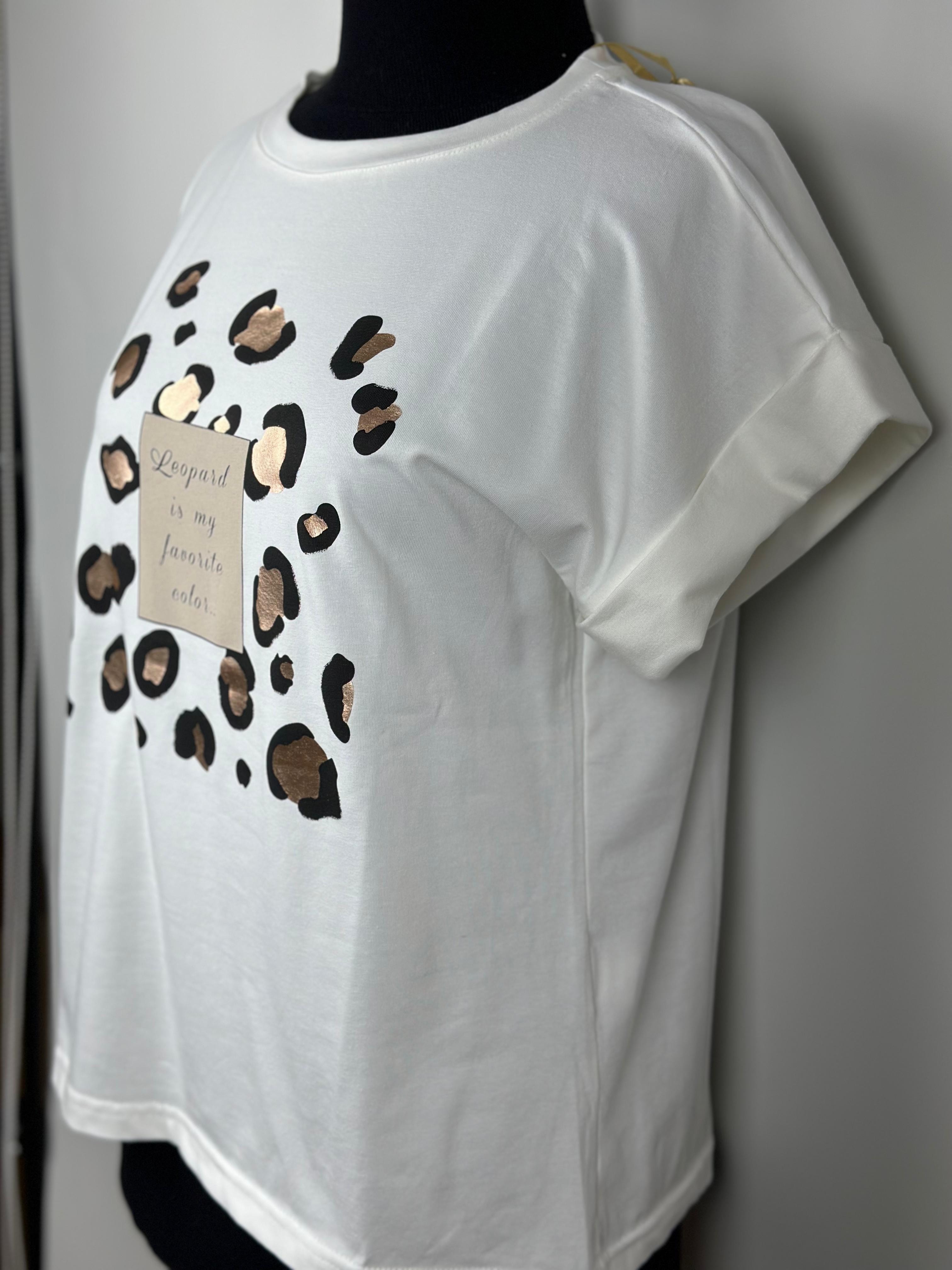 EKRU LEOPARLI TSHİRT