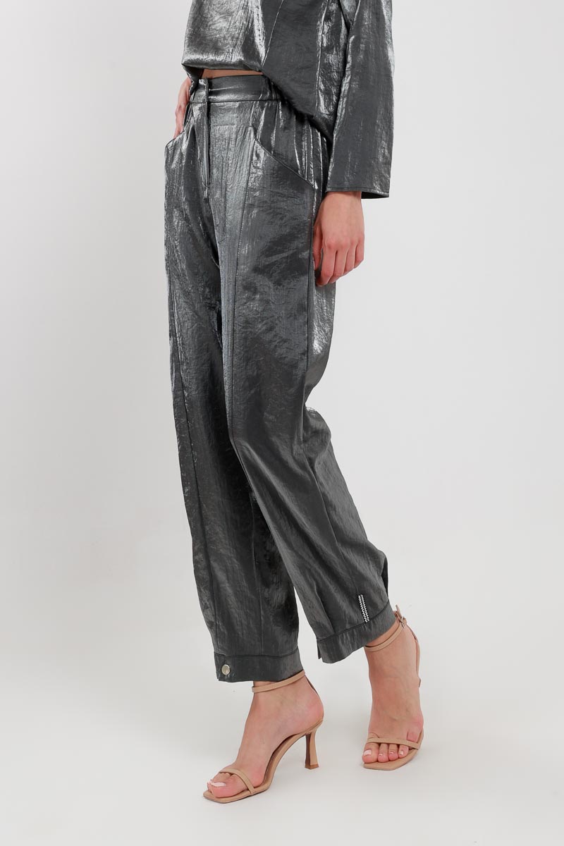 PAÇA DETAYLI ANTRASİT RENK PANTOLON