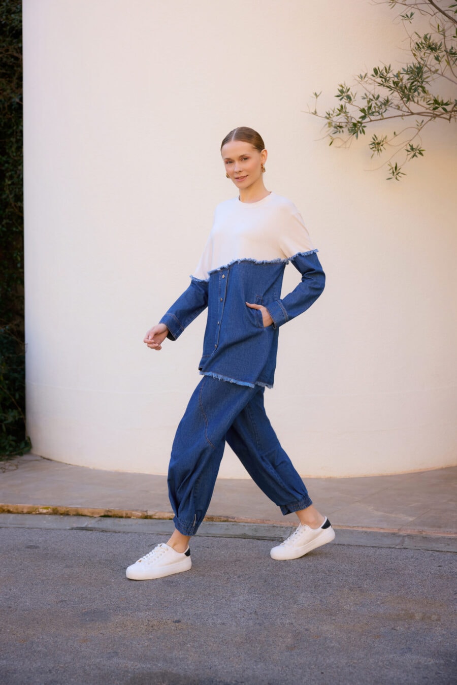 PENSLİ LACİVERT PANTOLON 