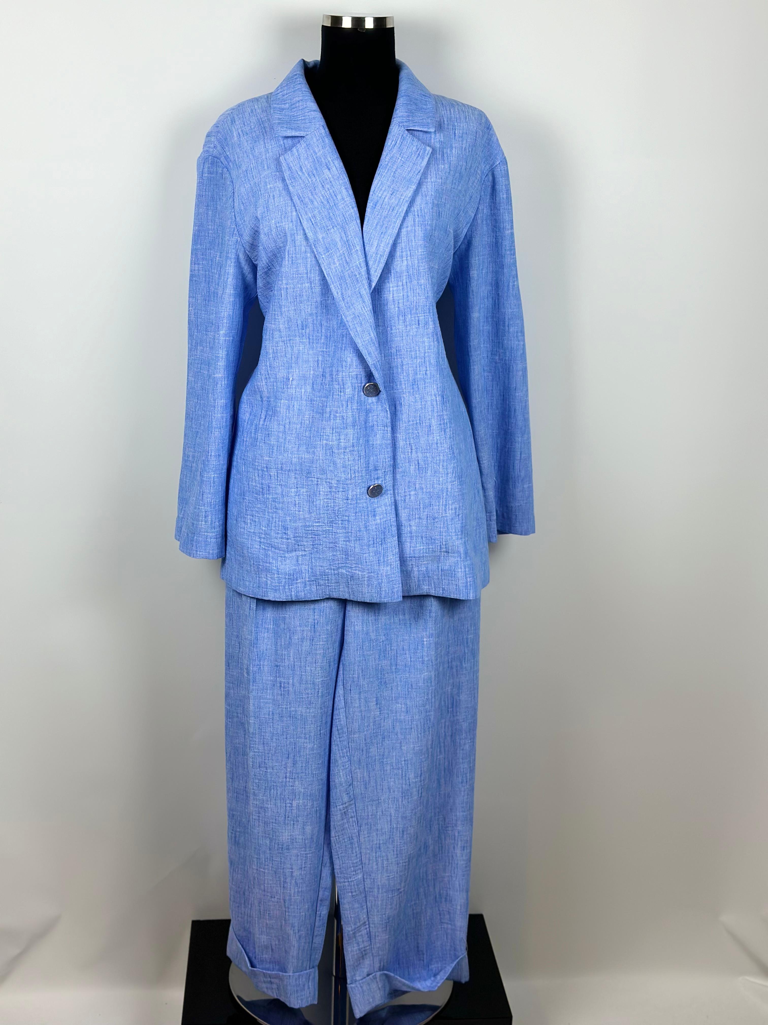 MAVİ KETEN BLAZER CEKET