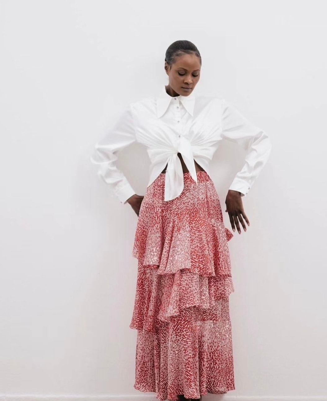 SATEN İPEK FIRFIRLI ETEK