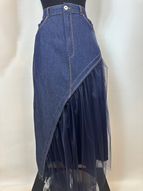 denim lacivert tütü etek
