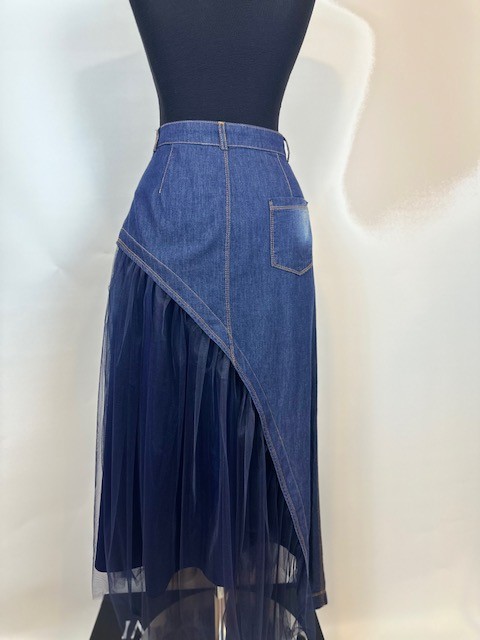 denim lacivert tütü etek