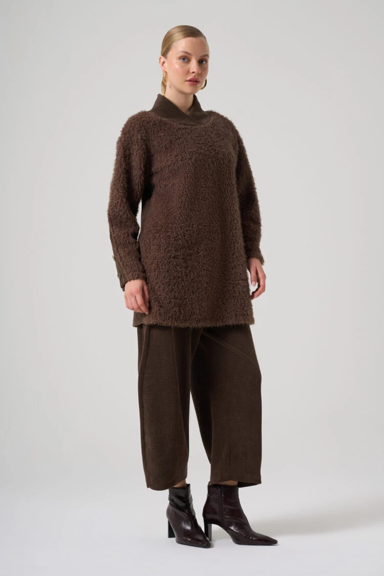 BOL KESİM KADİFE KAHVE PANTOLON