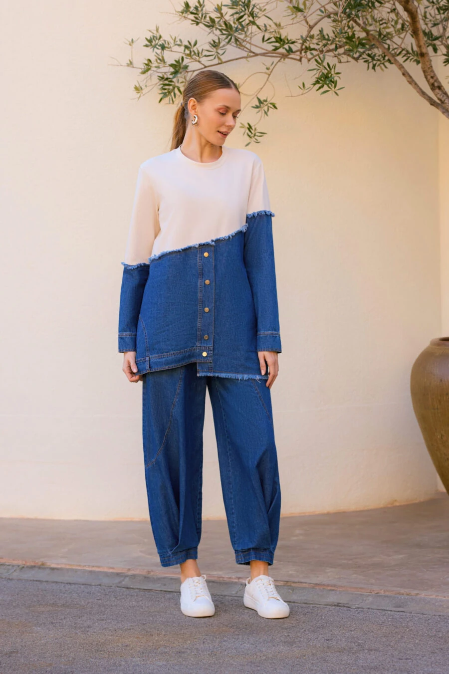 PENSLİ LACİVERT PANTOLON 