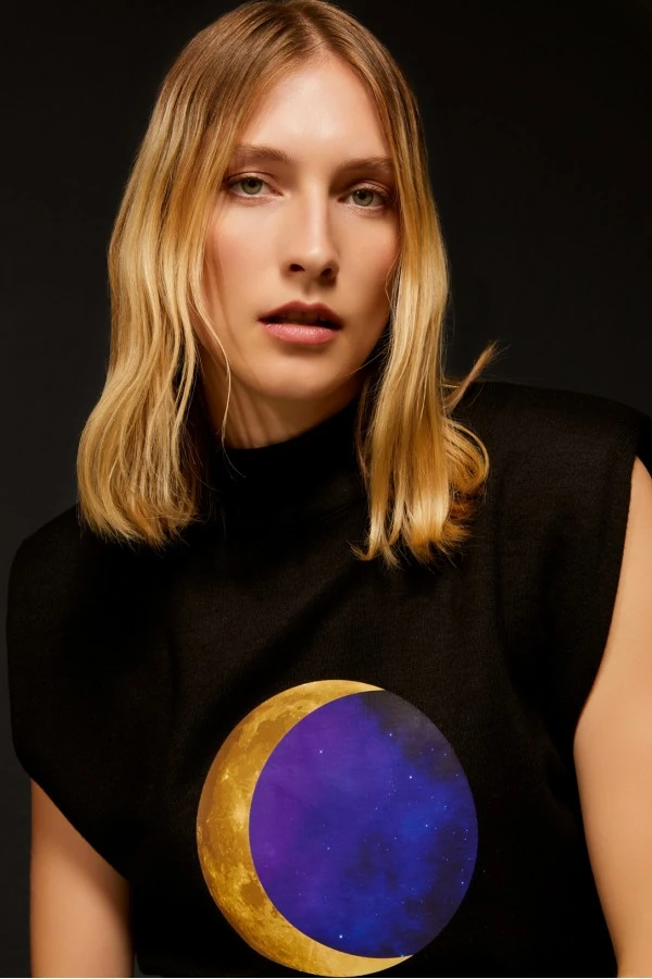 VATKALI ÖRME SİYAH BLUZ