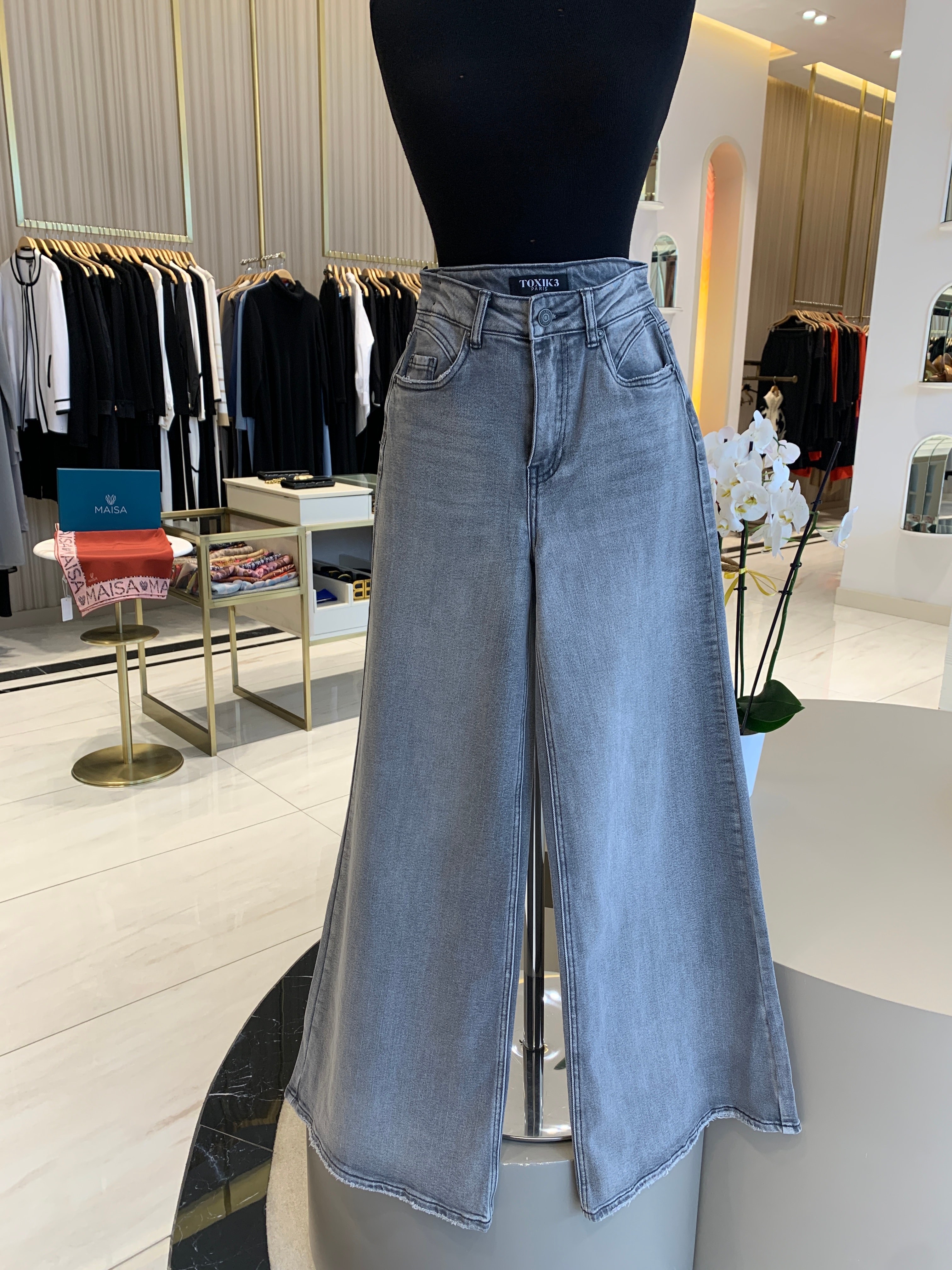 İTHAL GRİ BOL PAÇA KOT