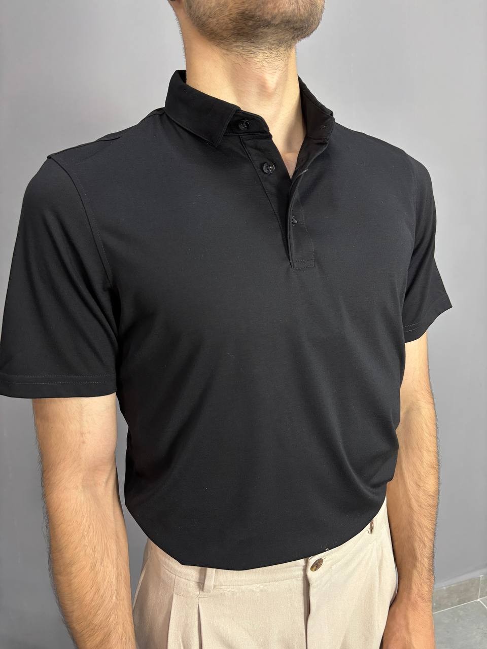 Siyah Polo Yaka T-Shirt