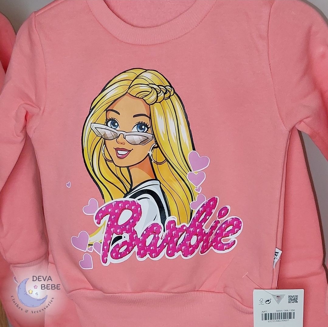 Kız Çocuk Kışlık Barbie Takım Açık Pembe