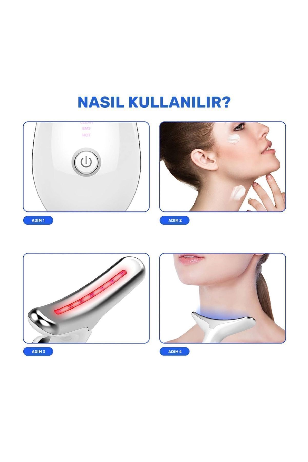 Boyun Ve Yüz Güzellik Cihazı Gıdık Ve Sarkma Giderici Cihaz Cilt Masaj Aleti