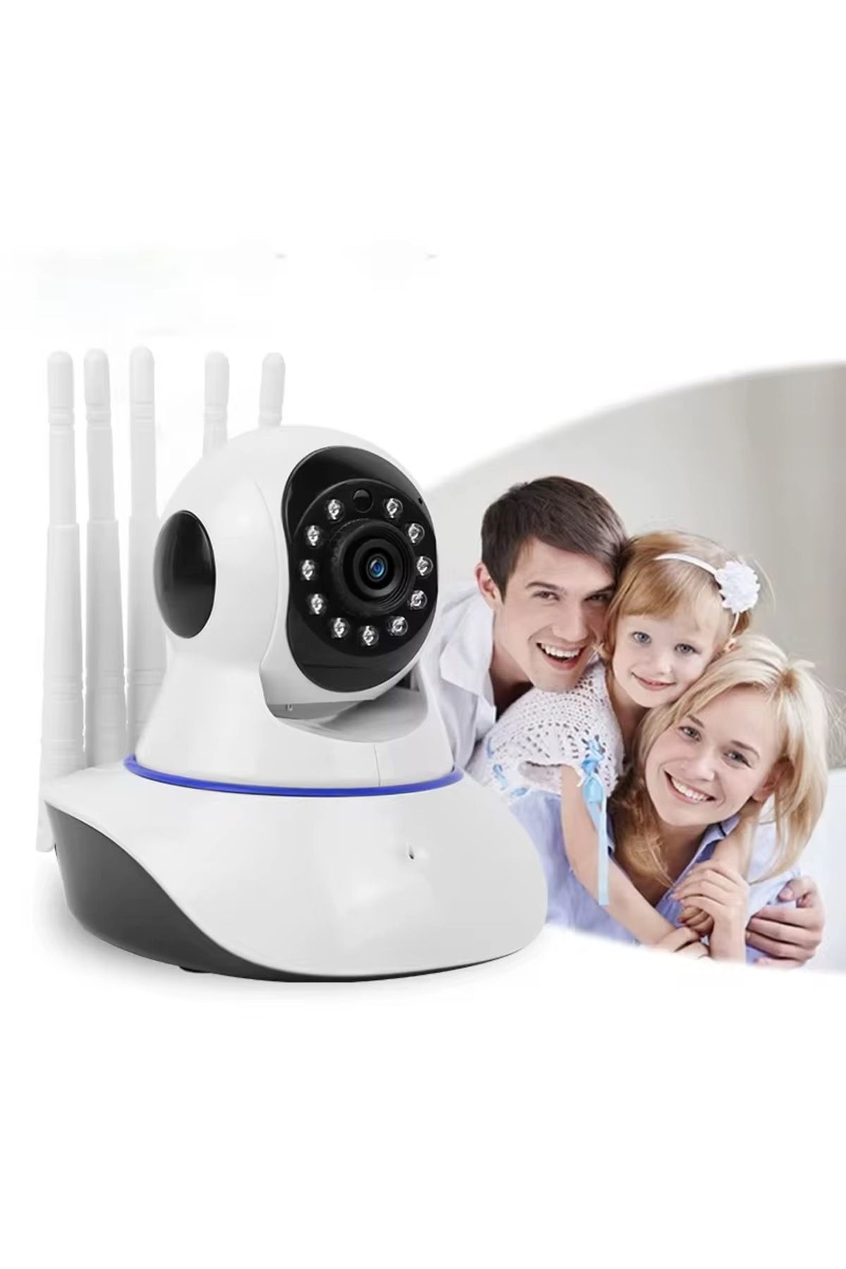 Ultra HD 360° WiFi IP Kamera | 3 Antenli, Gece Görüşlü Bebek & Güvenlik Kamerası