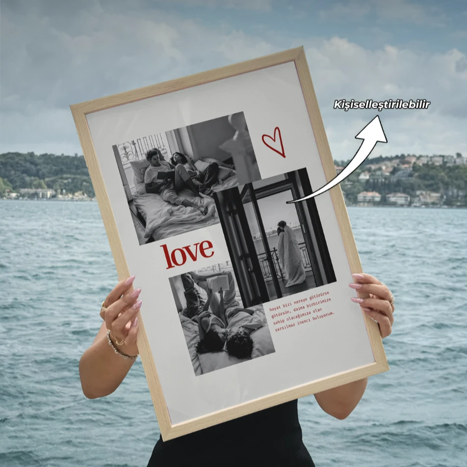Aşk Temalı Çerçeveli Poster