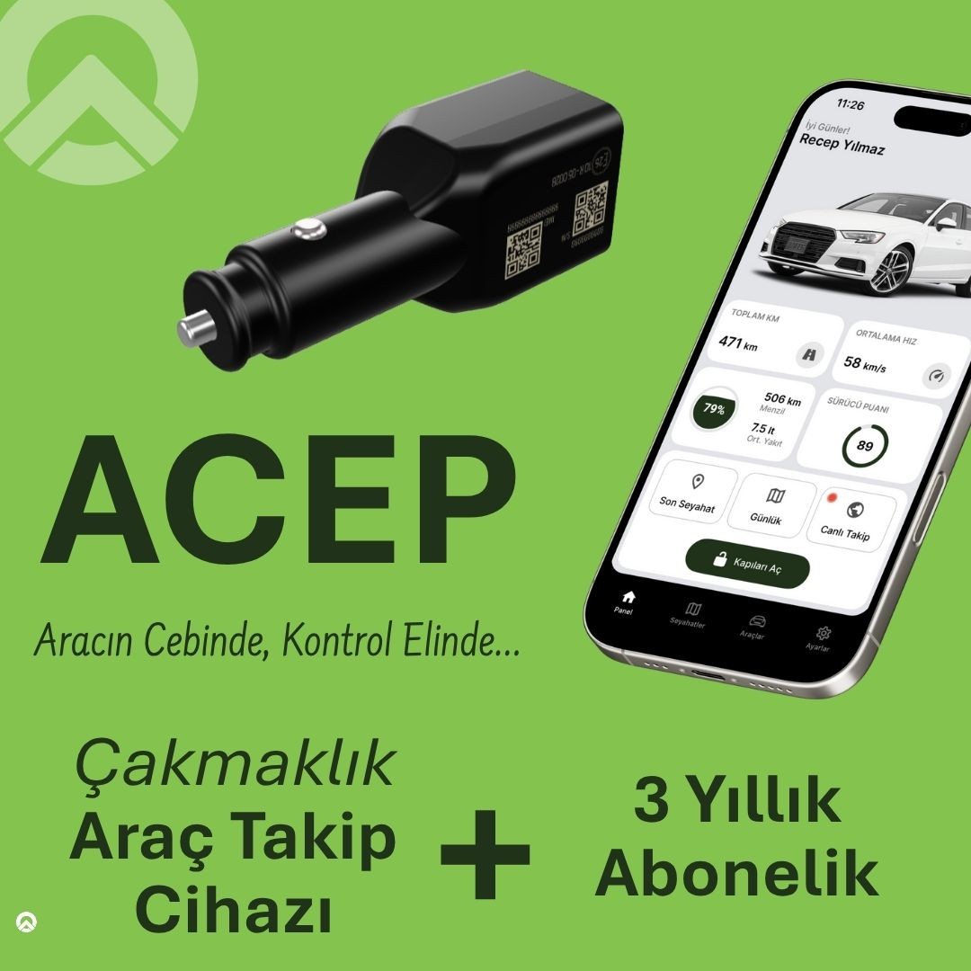 Acep Araç Takip Sistemi (Çakmaklık) + 3 Yıllık Abonelik 
