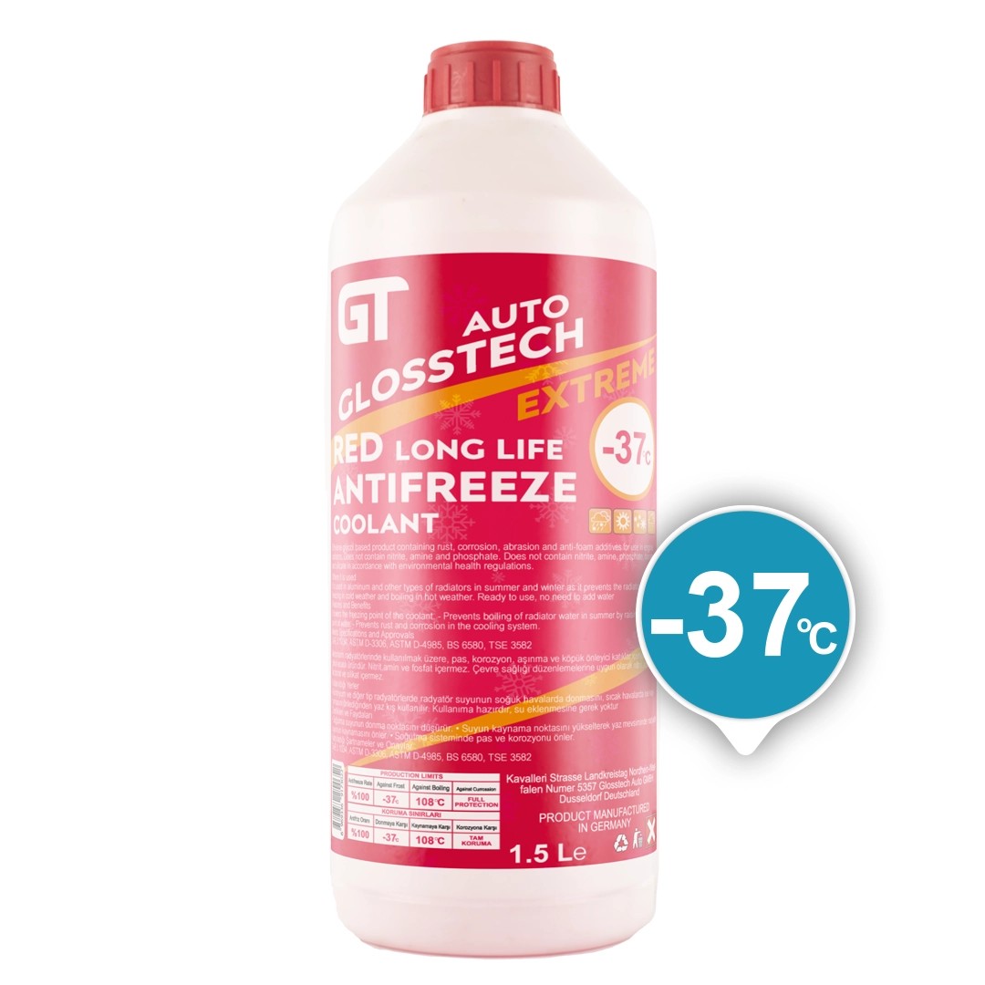 Auto Glosstech Car Coolant Red Antifriz - 37°C – 1.5 Litre