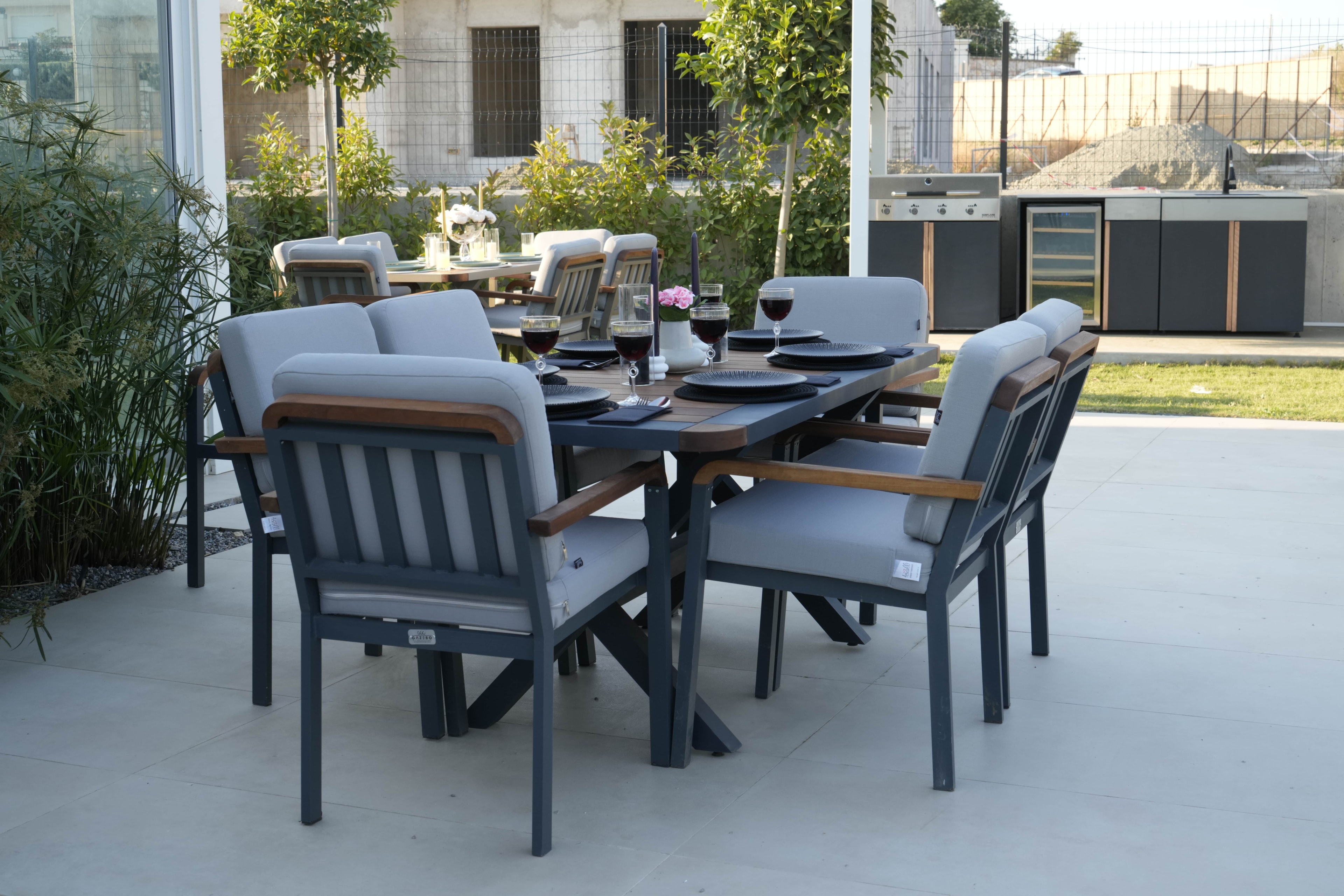 PORTORİKO MASA TAKIMI 90x160 ANTRASİT