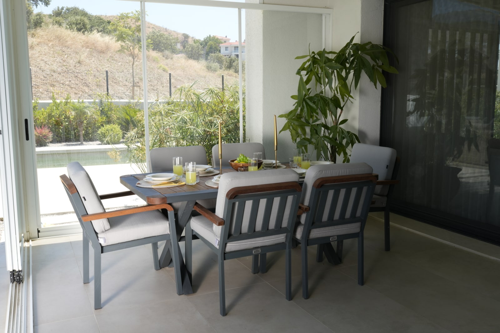 PORTORİKO MASA TAKIMI 100x180 ANTRASİT