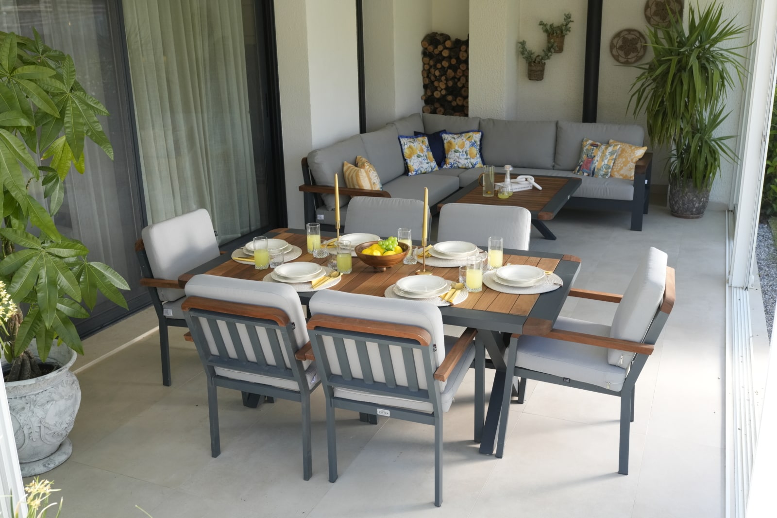 PORTORİKO MASA TAKIMI 100x180 ANTRASİT
